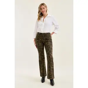 Judy Blue Leopard Print Bootcut Jeans