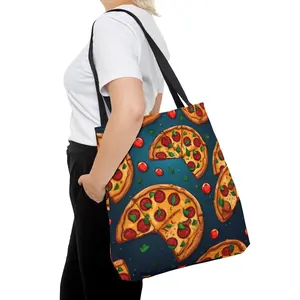Pizza Party Tote Bag | Pizza Pattern Purse | Large Pizza Bag | Pizza Lover | Cute and Funny Purse Ideas | Gag Gift Pizza Style | Fashion