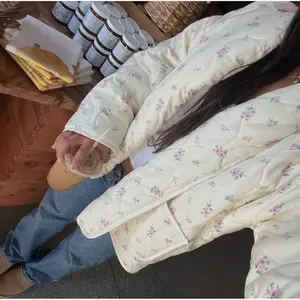 Vintage Flower Oversized Quilted Jacket