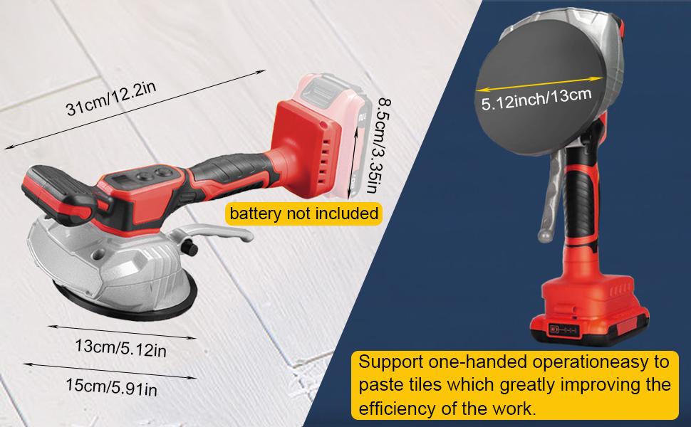 Tile Vibration Tool for Mil-wauke 18V Battery, Tile Max 25000r/Min, 150W Tile Suction Cup Tool with 8 Speed, Suction Cup, Display for Tile Wall Tile Vibration Tool for Mil-wauke 18V Battery, Tile Max 25000r/Min, 150W Tile Suction Cup Tool with 8 Speed, Suction Cup, Display for Tile Wall