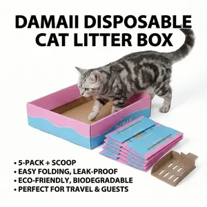 1-Second Cleanup: 5-Pack All-in-One Disposable Litter Box Set with 5 Matching Scoops – Heavy-Duty, 100% Leak-Proof Life Hack for Smarter Pet Parenting