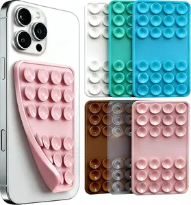 6PCS Silicone Suction Phone Case Mount, Non Slip Suction Cup, Hands-Free Phone Accessories Holder for Selfies and Tiktok Videos, Silicone Adhesive Stand Sticky for Cell Phone
