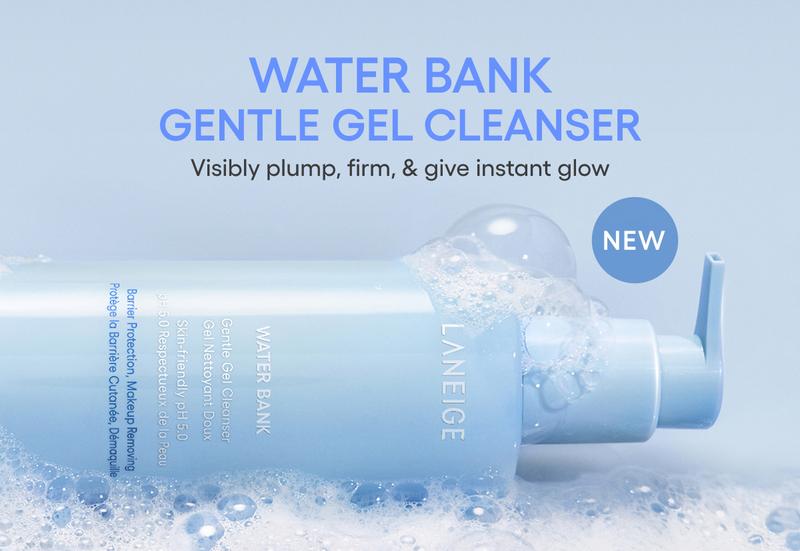 Laneige Water Bank Gentle Gel Cleanser, Korean Skincare, Blue Hyaluronic Acid, Hydrating, Cleansing