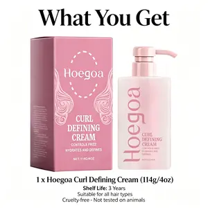 Curl Defining Cream - Volumizing, Moisturizing, Natural Shine, Anti-Frizz, Heat Protectant, For Bangs & All Curl Types 2A-4C