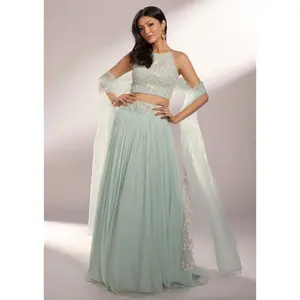 Aster aqua blue lehenga set