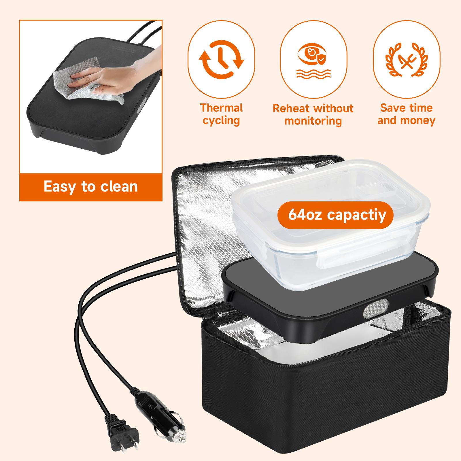 Mini Heated Lunch Box Portable Electric Food Warmer Ideal for Work the Office and Construction Sites Cook Reheat and Eat on the Go