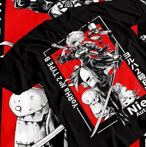 Nier Automata Shirt YoRHa 2B Tshirt 9S T-Shirt A2 Top Eve Nines Adam Anime Shirt Graphic Tee | Retro Anime 90s Shirt