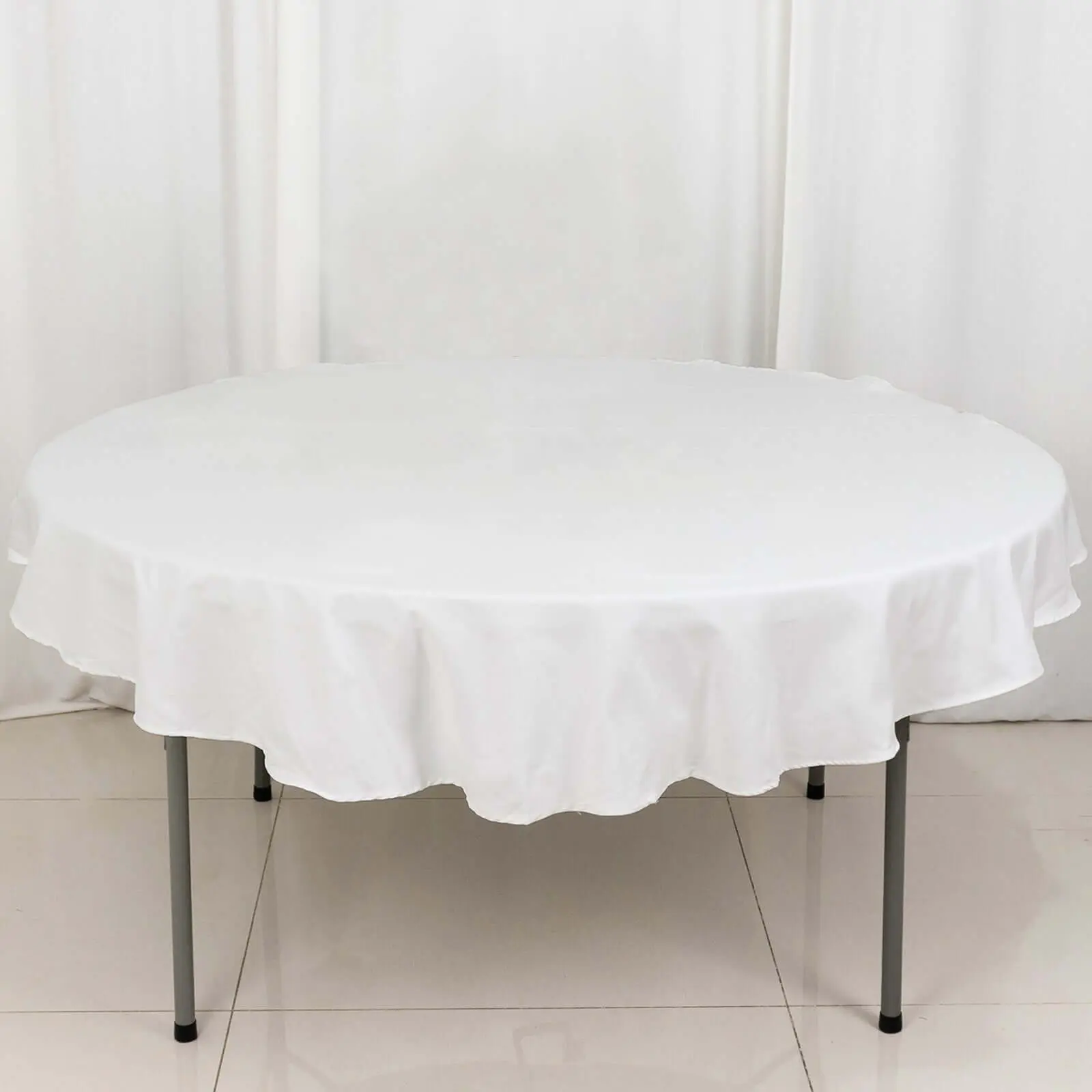 100% Cotton Round Tablecloth 70" White Linen - Soft & Breathable Table Cover for Stylish Tablescapes
