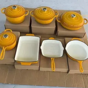 Enamel Cast Iron Cookware Set | 5-Piece & 7-Piece