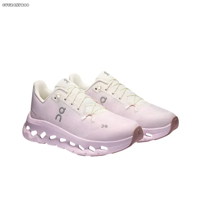 Soft Pink Hollow Wave Running Sneakers | Light Breathable Mesh Upper, White Fabric Collar | Pink Hollow Cushion Midsole & Wear-resistant Toe Cap | For Daily Jogging & Sweet Pastel Outfits