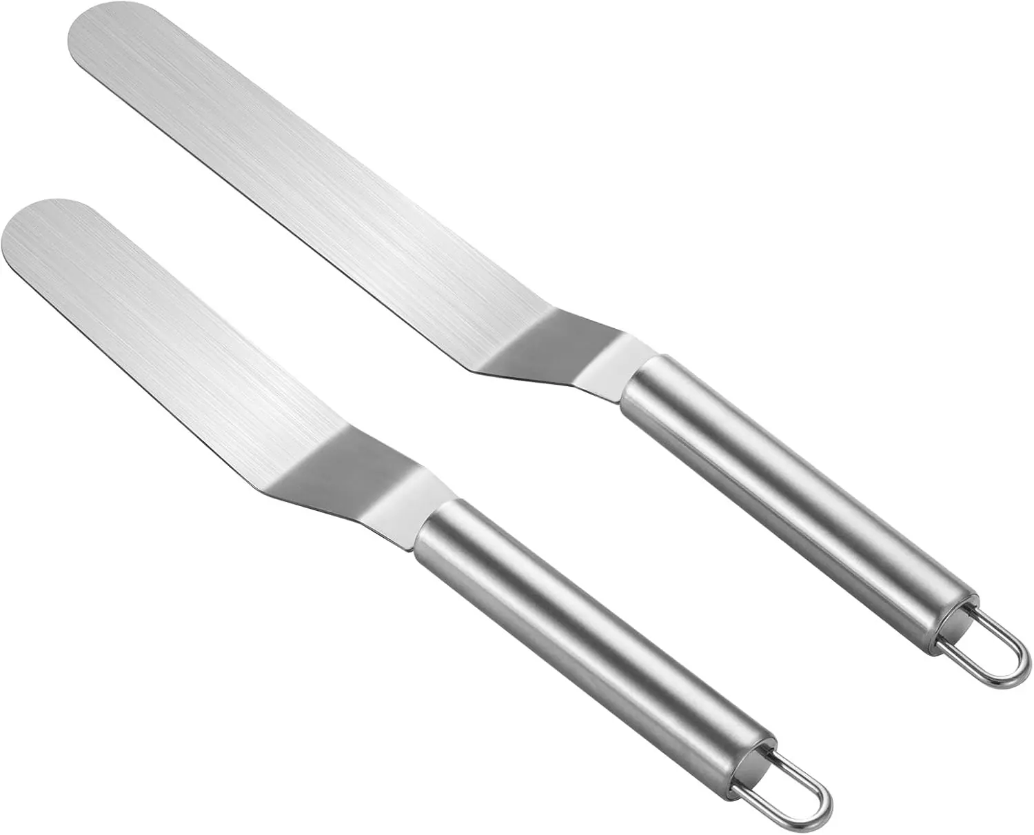2 PCS Offset Spatula， One Set Include 6, 8 inch, Premium Stainless Steel Cake Decorating Tools -, Icing Spatula for Home Cooking