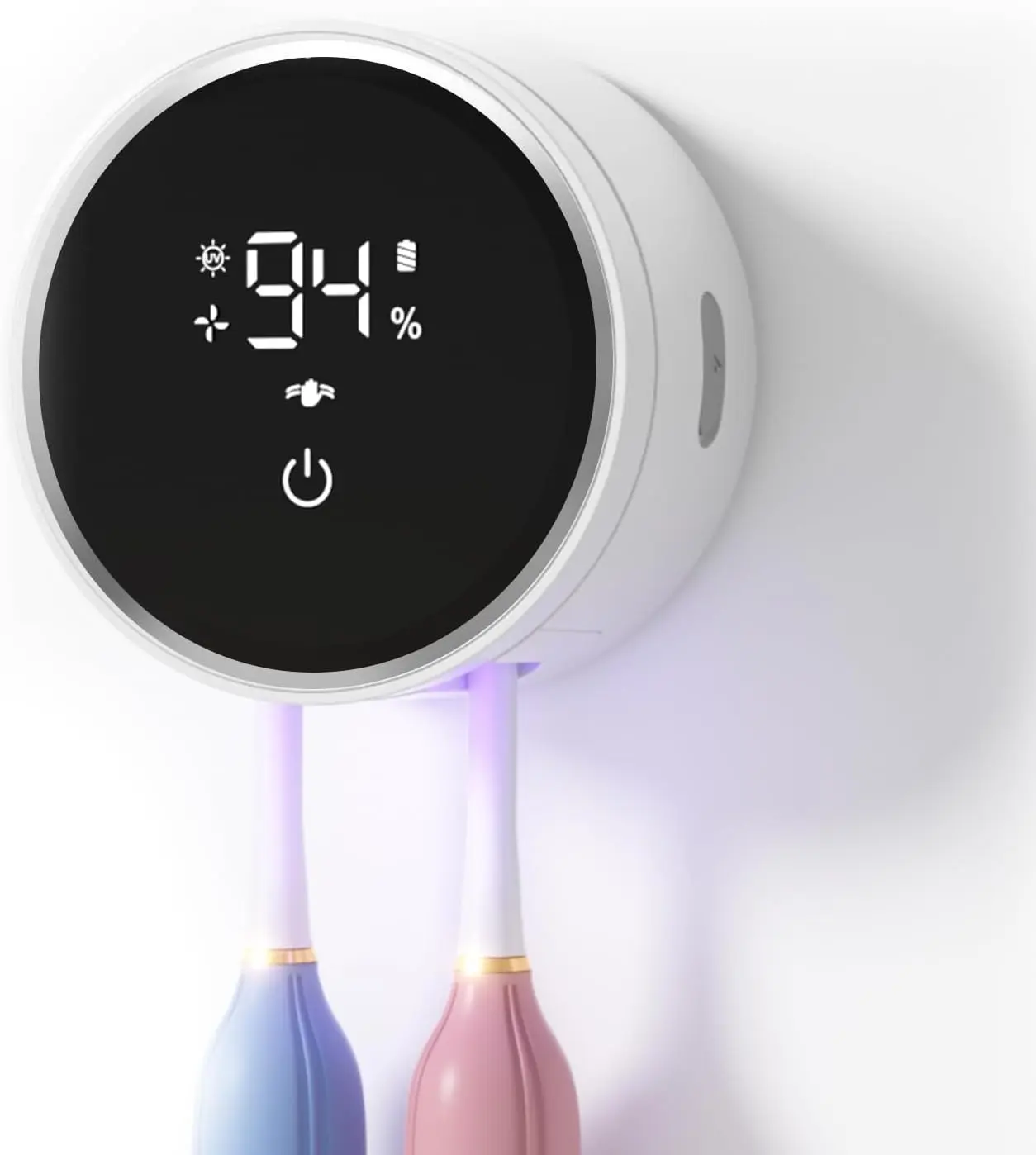 Toothbrush Sanitizer and Holder, Toothbrush Holders for Bathroom, Tooth Brush Wall-Mounted Cleaner Organizer with Auto-Inductive Cover, Air Drying Fits Most Electric, Manual and Kids’ Toothbrushes