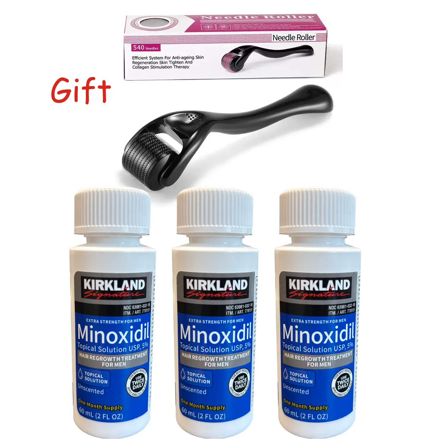 Kirkland Minoxidil 5% Hair Regrowth Liquid for Men & Women, Daily Scalp Care for Thinning Hair & Uneven Hairline, 3-Month Supply, Revitalize Hair Roots, Boost Hair Fullness, Stimulate Natural Healthy Hair Growth, Skin Specialist Verified