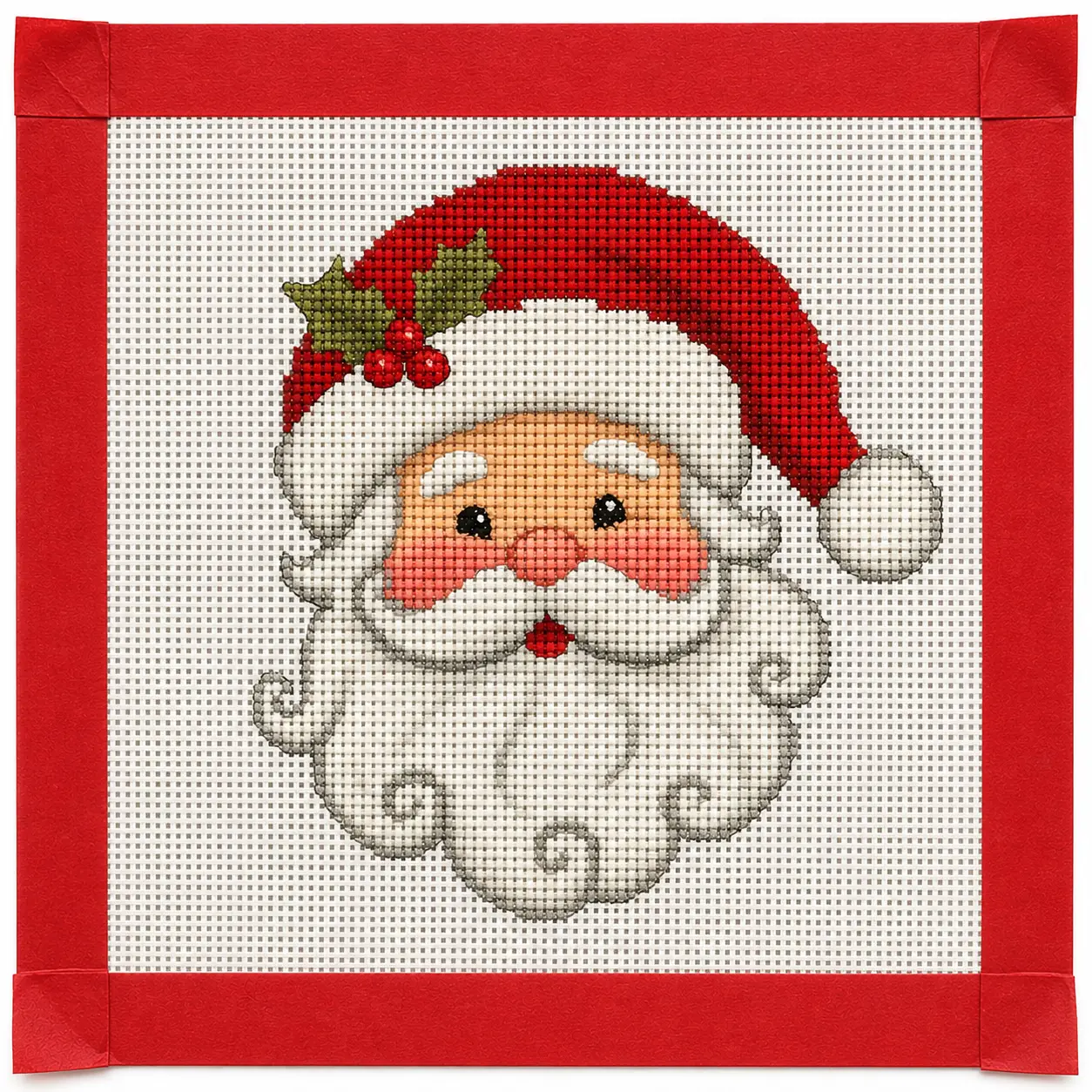 Santa Printed Needlepoint Canvas Santa Printed Needlepoint Canvas
