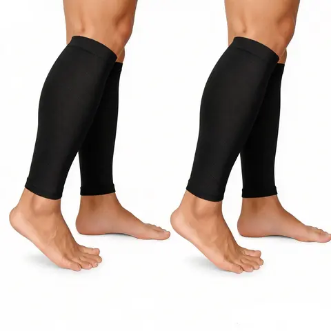 Sohochic Unisex Graduated Compression Sports Protective Gear (2 Pairs, Calf-Length) - 20-25mmHg Sleeves, 85% Nylon Stretch Breathable, Durable & Easy Care, Boost Circulation, Fitness-Gym Leg Support