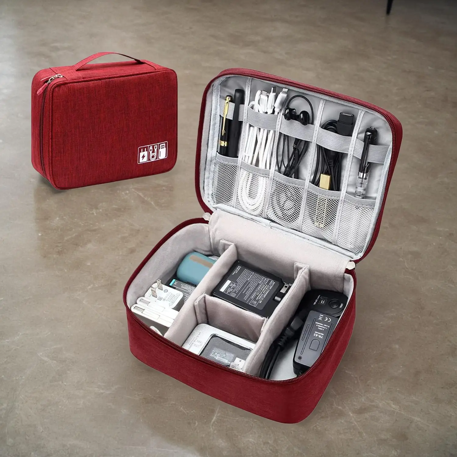 Travel Electronics Organizer, Large Capacity Storage Bag, Durable Summer 2024 Storage Organizer, Waterproof Mobile Phone Digital Bag, Multifunctional