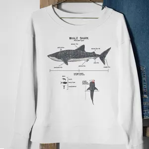 Whale Shark Anatomy Shirt, Marine Biologist T-Shirt, Ocean Lover Tee, Unisex Sea Life Shirt Menswear Hoodie Sweatshirts Tops
