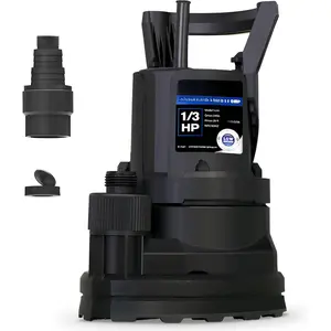 Sump Pump 1/3  2450 GPH Submersible Water Pump,Drains Water down to 1mm,Portable Utility Pump High Flow Water Removal for Swimming Pool Garden Pond Basement Flooding with 10ft Power Cord