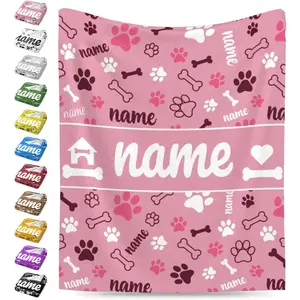 Personalized Dog Name Blanket Throws with Photos, Custom Pet Name Blanket, Dog Gifts for Pet Lovers, Customized Puppy Blanket for Adult Kid Birthday Christmas Fathers Mothers Valentines Gift