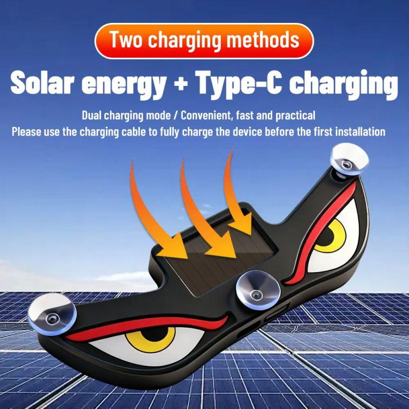 Car Rear Window Dynamic LED Display – Vampire Devil Eye Emoji Panel, Auto Decorative Light