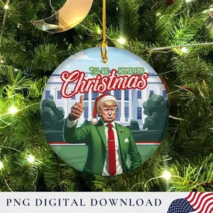 Trump I'll Be Home For Christmas Ceramic Trump Daddy Political  Trump 2024 Decor Gift