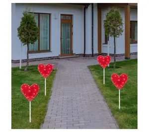Northlight 4ct Heart Valentine's Day Stakes Clear Lights