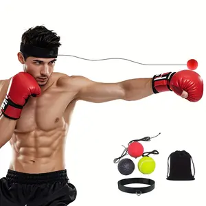 #dealsforyoudays ProFlex Boxing Reflex Ball Training Set with 3 Adjustable Reaction Balls, Headband & Carry Bag – Improve Speed, Coordination, Punching Accuracy for MMA, Boxing, Fitness – Portable for Indoor/Outdoor Use (Adults/Teens/Men/Women)