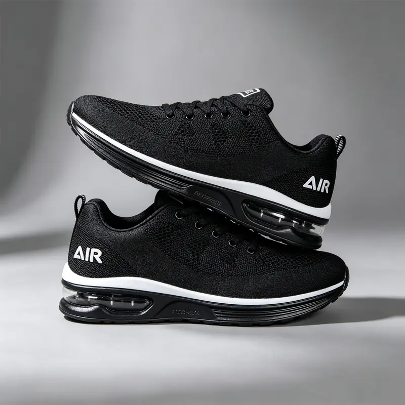 Men’s breathable sneakers with a non-slip rubber sole—lightweight casual walking shoes featuring a cushioned insole for everyday wear, suitable for outdoor workouts, gym, and travel; classic minimalist style; all-season wear; durable upper; slip-resistant