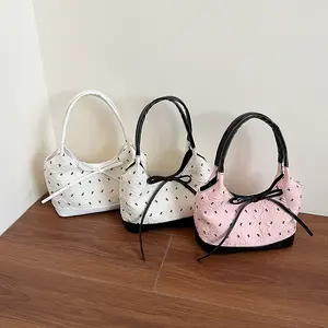 Women's 2026 Fall-Winter New Chic Bow Detail Handheld Bag Purse, Top Handle & Shoulder Style with Multifunctional Carrying Options for Daily Use, Bags for Women Purses Pu Leather Bag