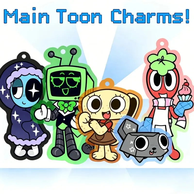 ROBLOX Dandy's World Retro Cartoon Style Acrylic Keychain - Dandy Astro Vee Pebble Shelly Keychains - Cute Characters, Kawaii Bag Charm for Keys, Backpack & Gifts, Collectible Fan Accessory, Aesthetic Game Merch!