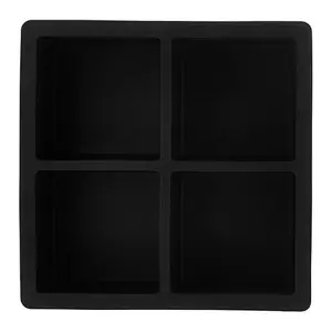 Large Silicone Ice Cube Tray Set (2 Pack), Square Ice Molds for Whiskey & Cocktails, Easy Release, Dishwasher Safe, Black