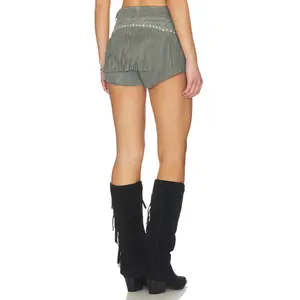 Understated Leather Starburst Short in Agave Green