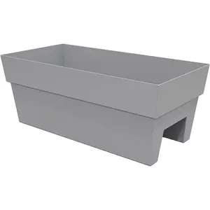 Bloem Indoor/Outdoor Recycled Plastic Finley Deck Rail Rectangle Planter Box, Fits Rail Sizes 3"-6", 7.5 Gallon Capacity