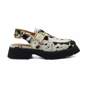 Charlotte Stone Aubrey Slingback Loafers with Graphic Cow Print Leather Timeless Silhouette for Everyday Wear CoolGirlFootwear