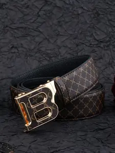 Men's Business Fashion Letter Design Belt, Casual Waistband for Jeans Trousers, Trendy All-match & Exquisite Belt for Birthday Gift, Street Style Belt