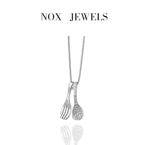 Mini Dainty Adorable Spoon Fork 925 Sterling Silver Necklace - SSN 1229