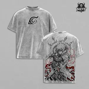 Minato Namikaze Oversized Anime T-Shirt, Naruto Streetwear Tee, Minato Graphic Washed Cotton Shirt, Yellow Flash Aesthetic Outfit, Unisex Casual Drip, Gift For Anime Fans