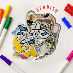 Spanish Alphabet Tracing Flashcards Laminated ABC Learning Cards for Kids Preschool Homeschool Writing Practice with Binder Ring A-Z Uppercase Lowercase Cards for Early Learners