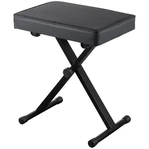 Segawe Sturdy Padded Metal X-Style Adjustable Height Keyboard Seat, Black, for Keyboard & Piano Musicians