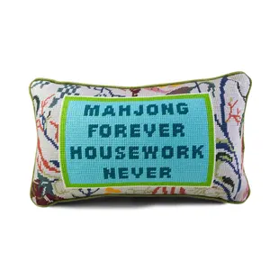 MAHJONG NEEDLEPOINT PILLOW