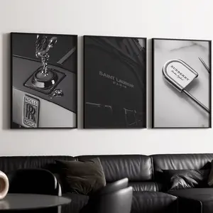 Black & White Set of 3 Poster, Fashion Brand Poster, Fashion Designer Art, Fashion Poster, Designer Wall Art Print, Luxury Brand Art #543