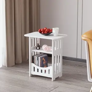 Three-tier decorative side table storage bedside table keeps clutter organized, with a compact design that helps save space. Suitable for bedroom nightstands, living room sofa sides, entryways, and small apartments.