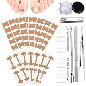 Ingrown Toenail Corrector Set with Correction Strips, Professional Ingrown Toenail Removal Kit, Painless File and Lifter Pedicure Tool Curved Toenails Corrector Patch for men and women