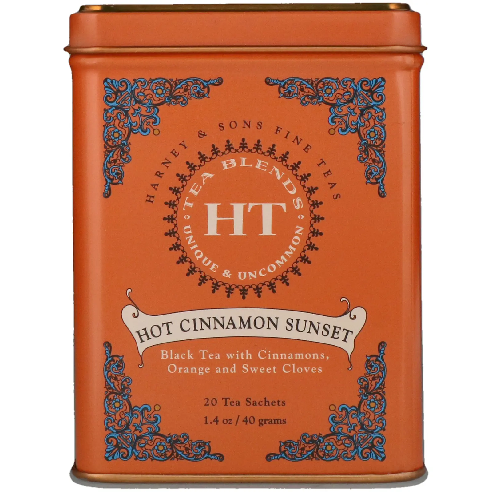 Harney & Sons, (3 Pack) HT Tea Blend, Hot Cinnamon Sunset, 20 Tea Sachets, 1.4 oz (40 g)