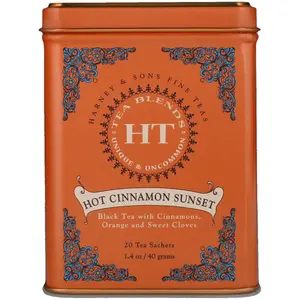 Harney & Sons, (3 Pack) HT Tea Blend, Hot Cinnamon Sunset, 20 Tea Sachets, 1.4 oz (40 g)