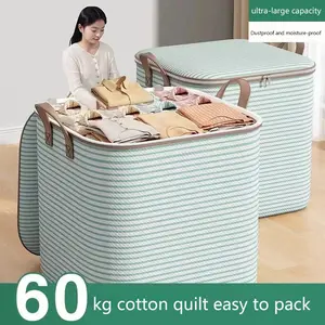 1 large-capacity household storage bag, made of non-woven material, can be used to organize the wardrobe and store quilts, clothes, and toys