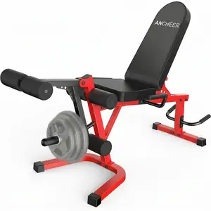 【Summervibes】ANCHEER Leg Extension Machine, Adjustable Plate-Loaded Leg Curl Machine with 880LB Capacity, Lower Body Strength Training Equipment for Quads, Hamstrings & Glutes, Home Gym Use