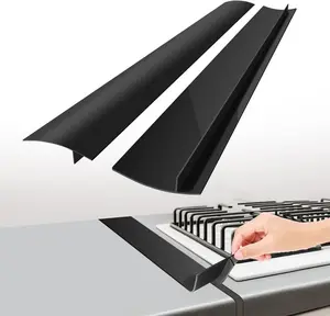 Stove Counter Gap Covers 2-Pack, Heat Resistant Stove Gap Filler,stove guards for counter, Easy to Clean, 21 Inch Black silicone stove gap cover