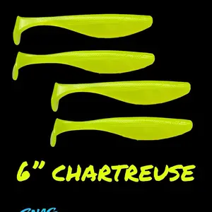 Chartreuse 6" Swim Baits 3pk