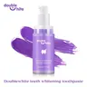 Double White Whitening Toothpaste with Color Correction Serum - Purple Teeth Whitening, Gentle for Sensitive Teeth, Water-sol Dye Lift, Stain Removal, Contains Glycerin & Xylitol, Pearly Whites, Oral Health Support